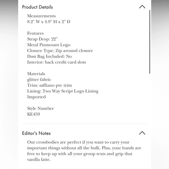 Kate Spade Glitter Crossbody 🩵 - Picture 7 of 9